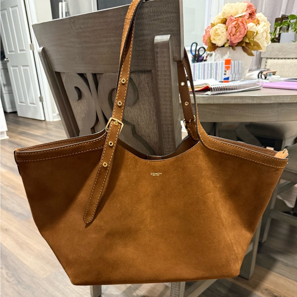 Coach Brown Suede Tote Bag